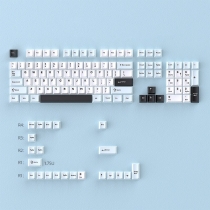 Blue White 104+22 Keys Cherry Profile PBT Doubleshot Keycaps Set for MX Keyboard